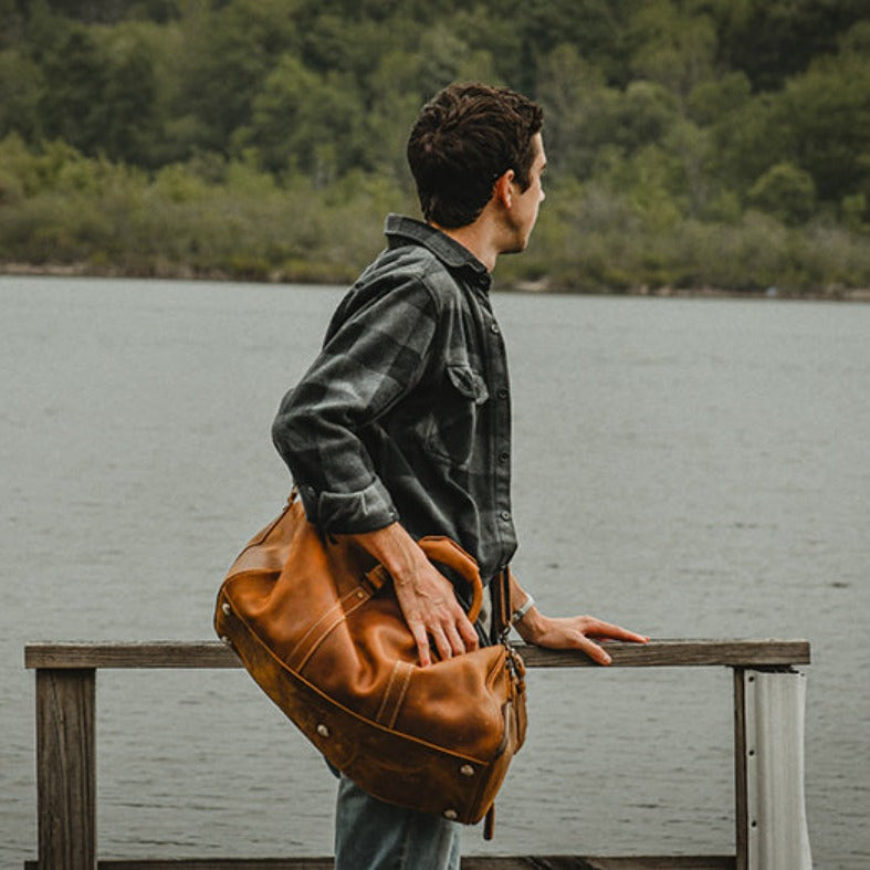 The Dagny Weekender | Large Leather Duffle Bag-4