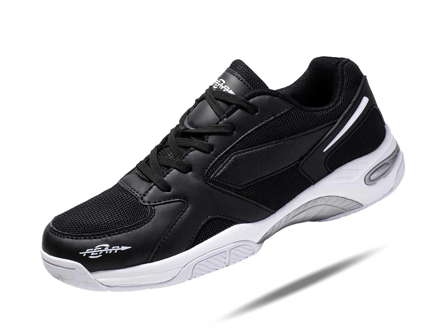 Men's High Arch Firm Support All-In-One Black Walking Shoes, Comfort & Performance Style-4