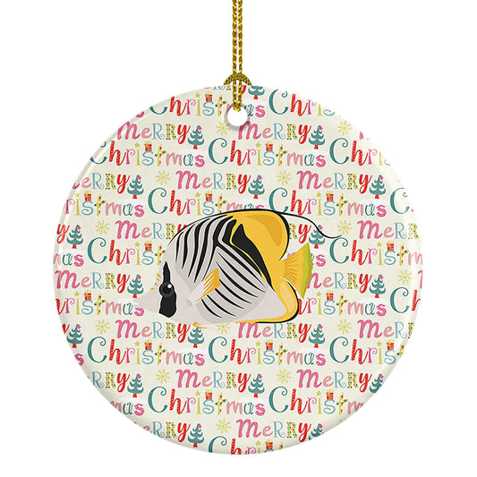 Butterfly Fish Christmas Ceramic Ornament