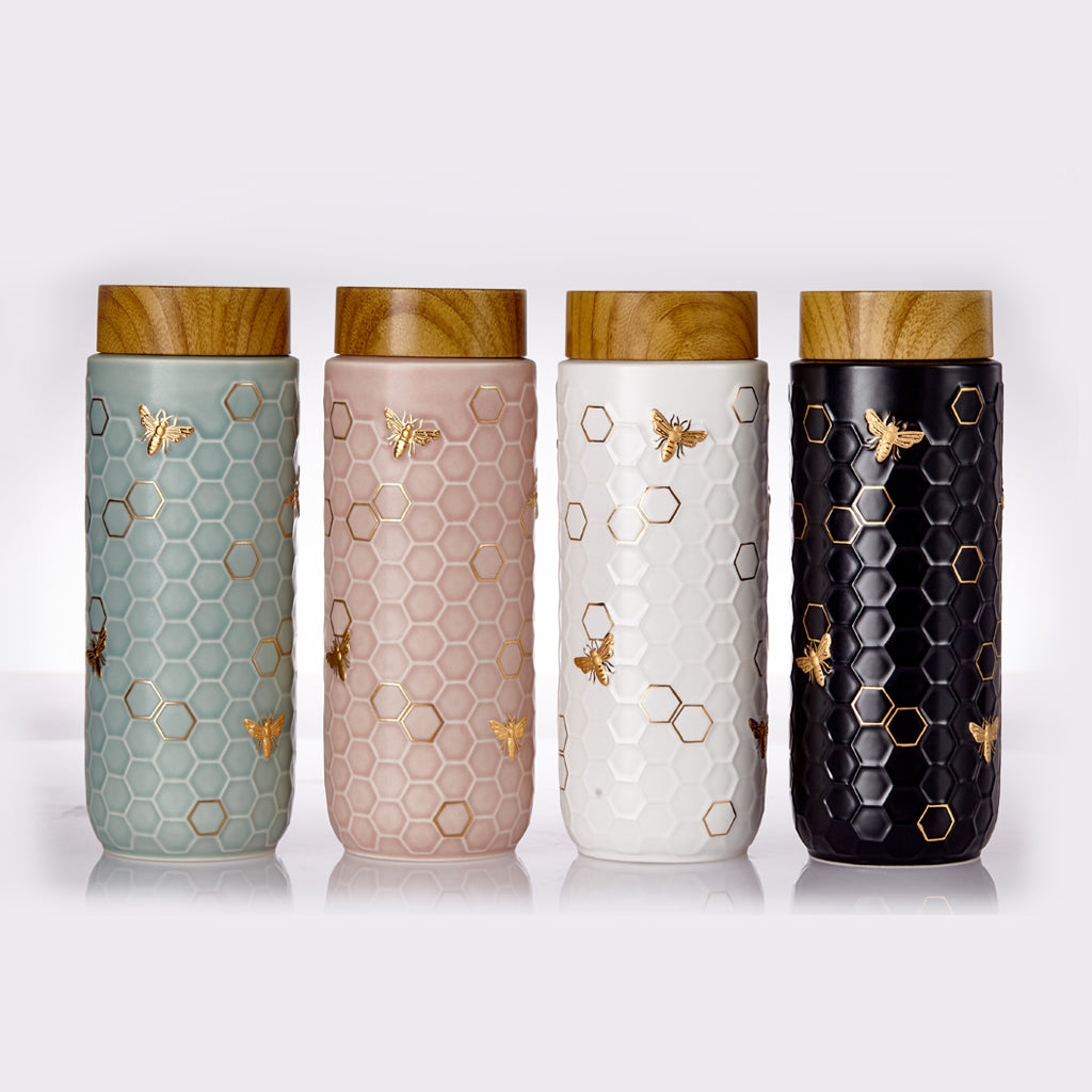 Honey Bee Travel Mug / Gold 16 oz-3