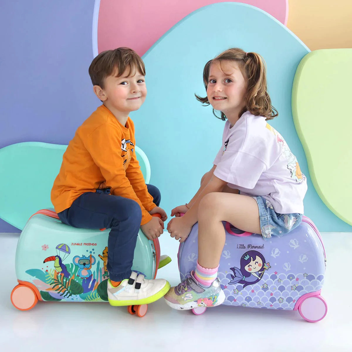 MILK&MOO Rideable Children's Suitcase – Jungle Friends