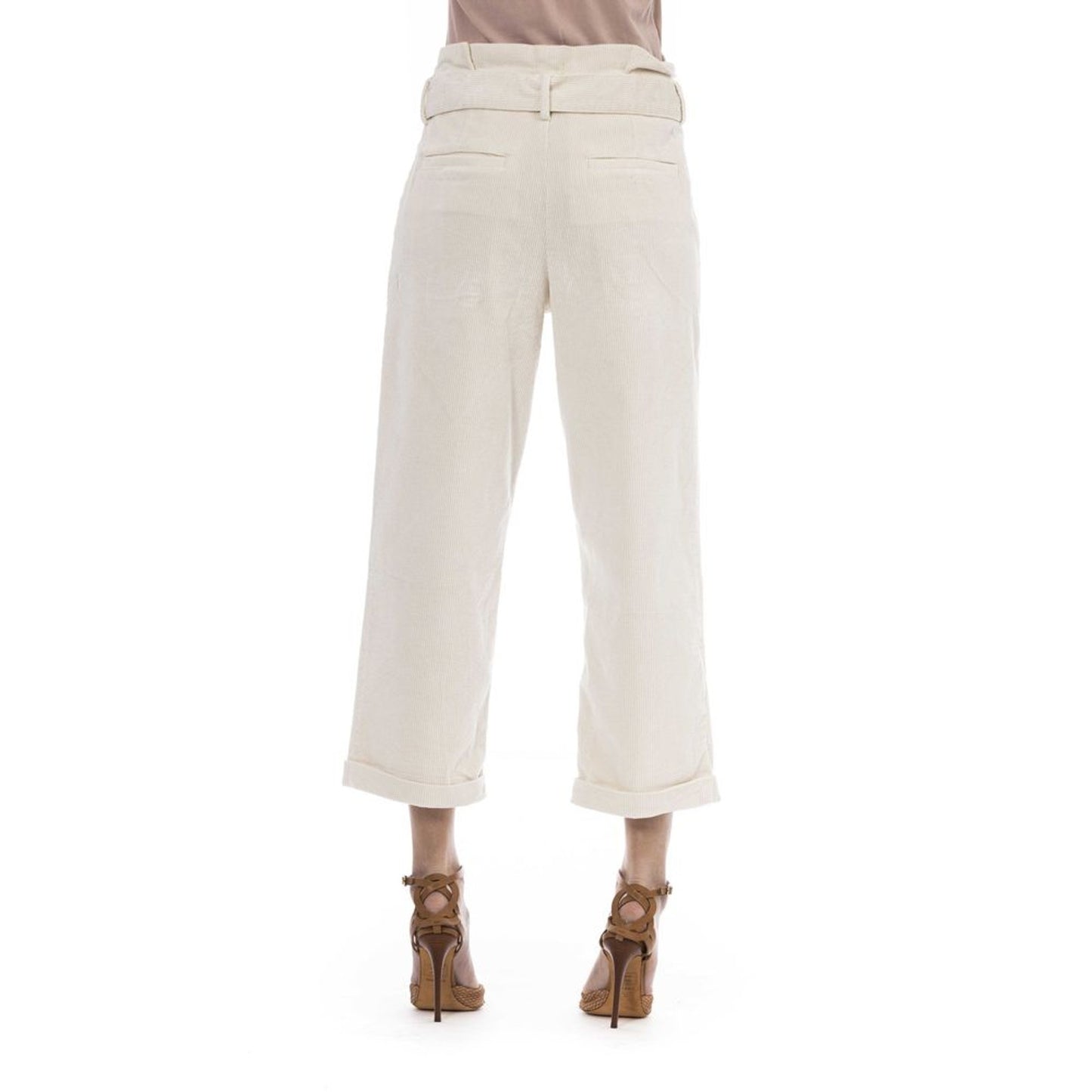 Jacob Cohen Beige Cotton-Blend Trousers with Chic Pockets - W27