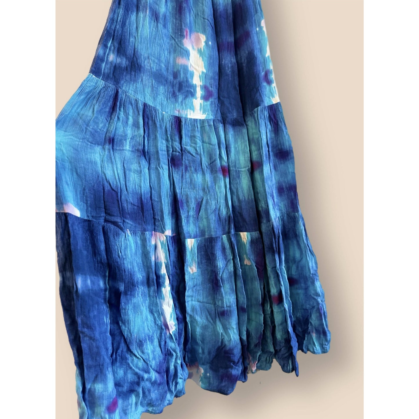 BB Dakota Spaghetti Strap Water Goddess Dress - Tie Dye - Blue Multi/Blue - XS