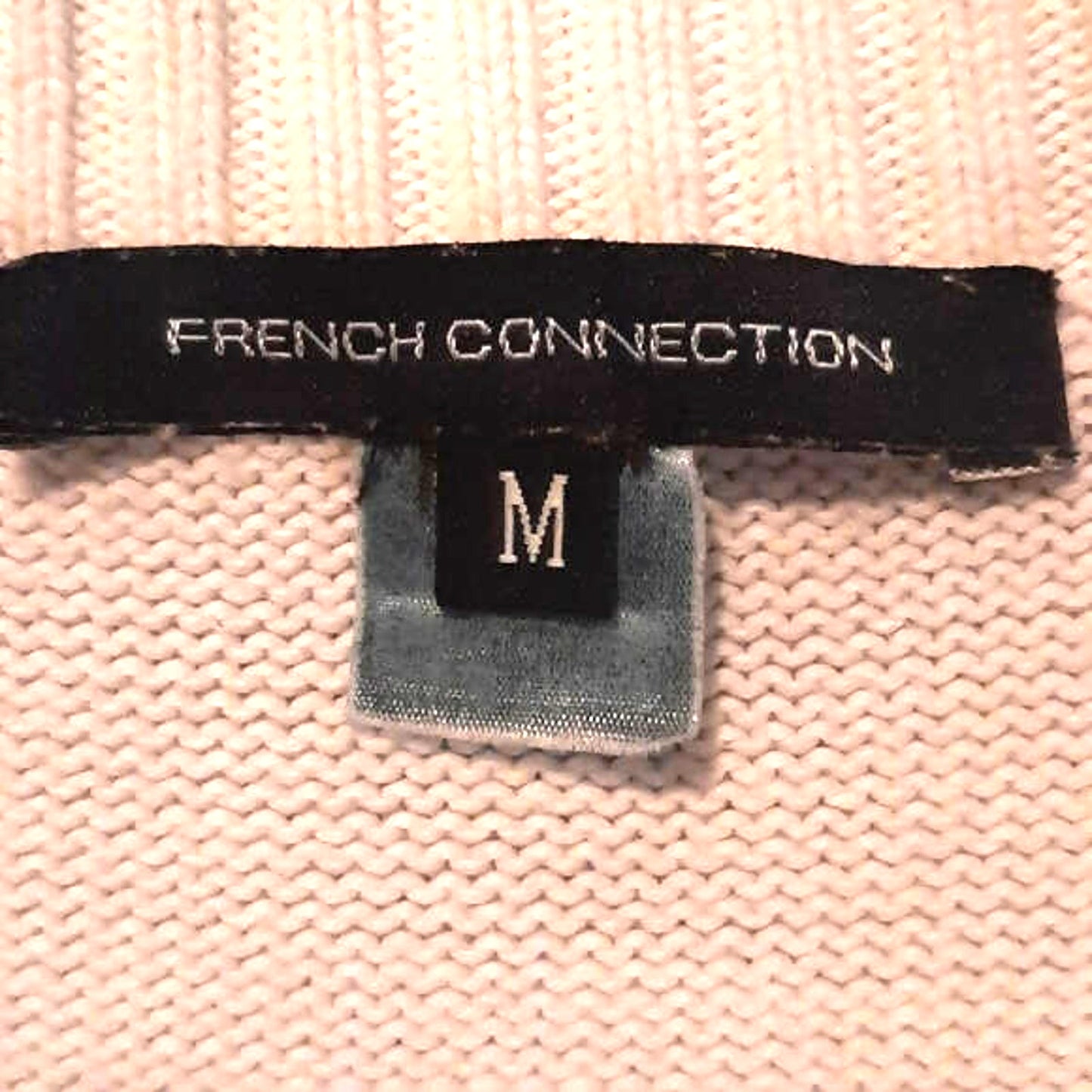 French Connection Long-Sleeve Open-Knit Sweater - Antique White/Cream - Medium