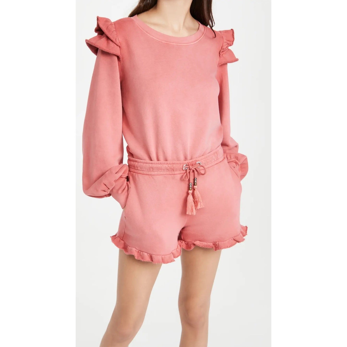 Paige Long Sleeve Panelo Sweatshirt - Pink