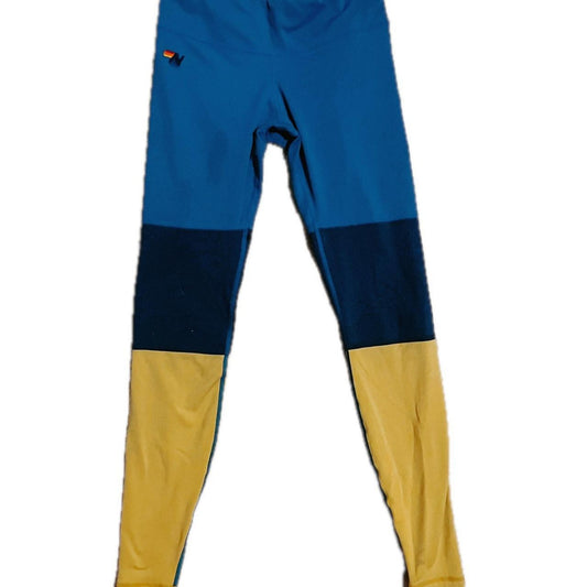 Genuine Aviator Nation Colorblock Leggings - Blue/Dark Blue/ Yellow - Size S