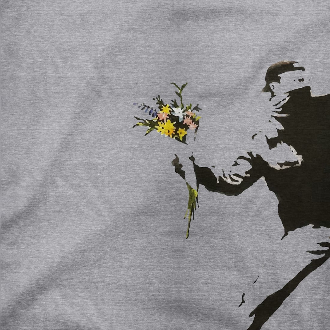 Banksy Flower Thrower Artwork T-Shirt-1