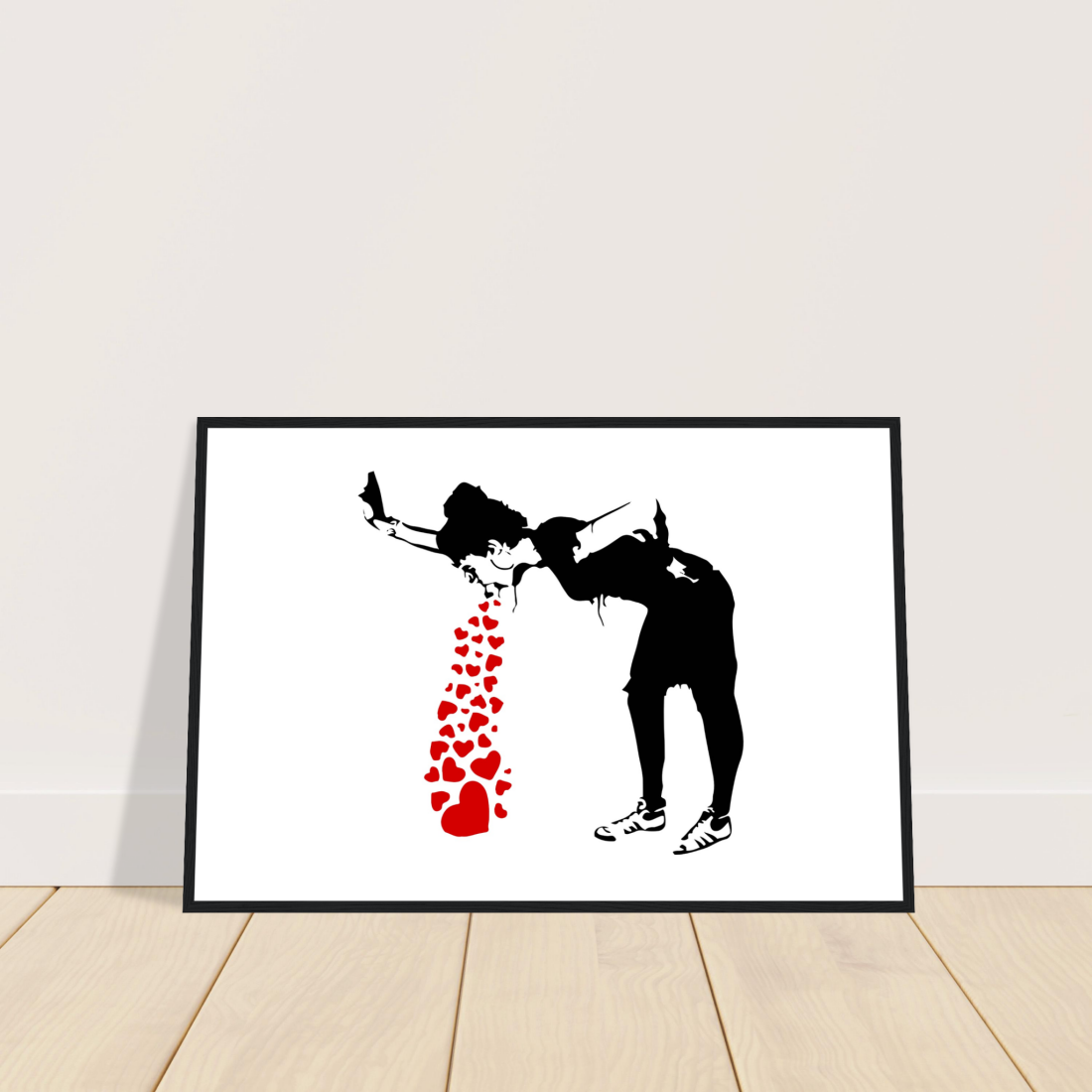 Banksy Lovesick Girl Throwing Up Hearts Artwork Poster-1