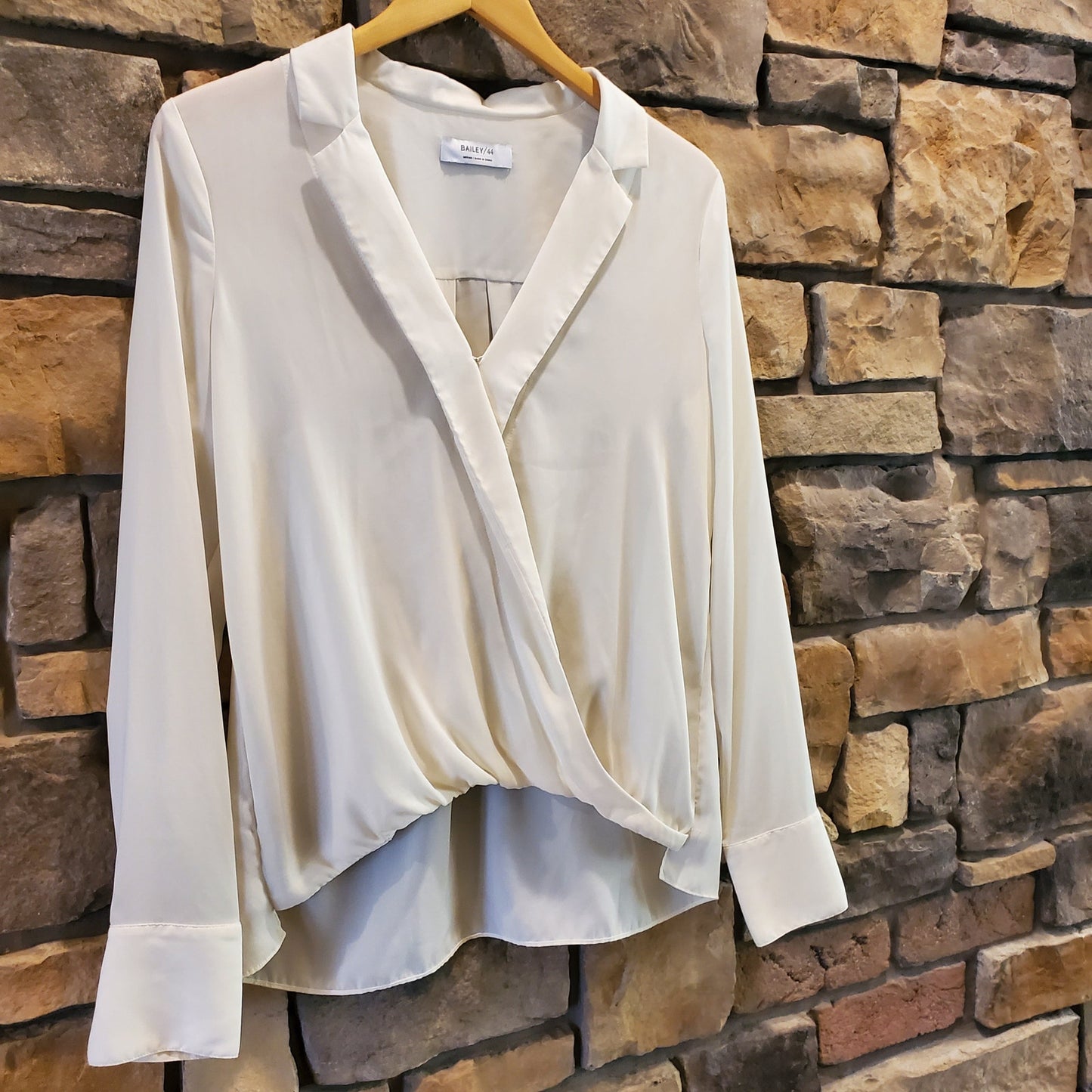 Bailey 44 Faux Wrap Long Sleeve Blouse - White - M