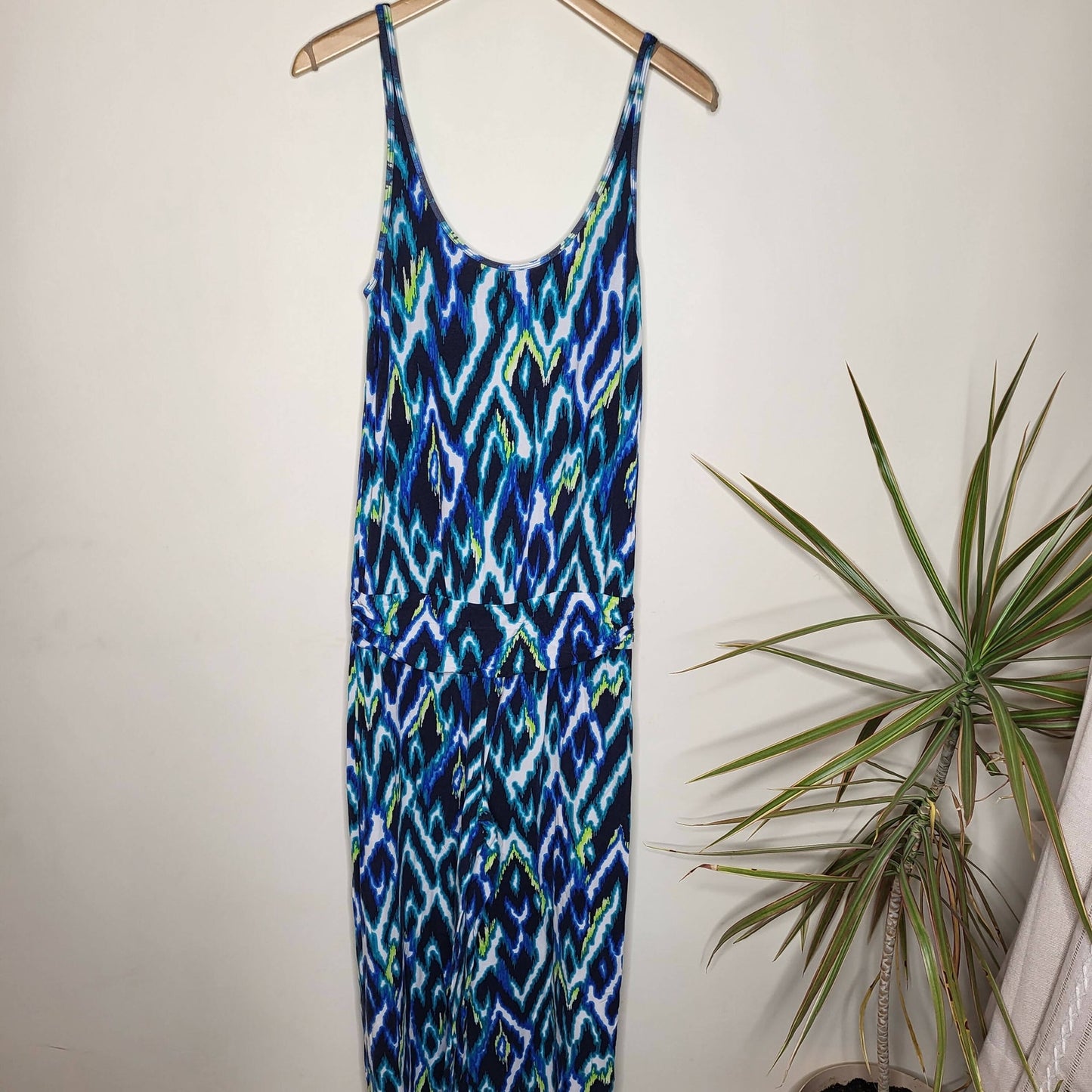 Tart Sleeveless Megan Printed Jumpsuit - Abstract - Blue Multi/Blue