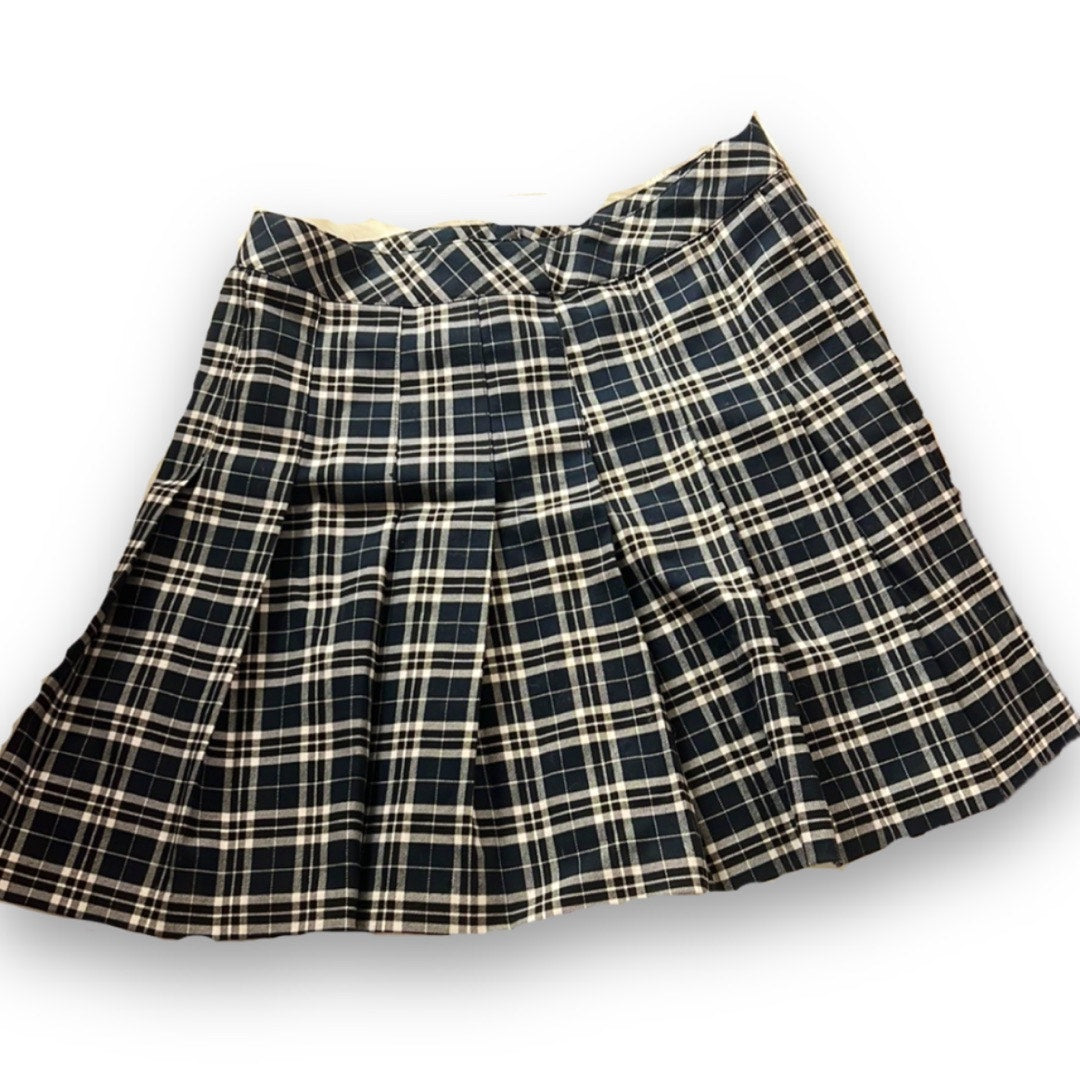 H&M Plaid Miniskirt - Navy/White - Size 6