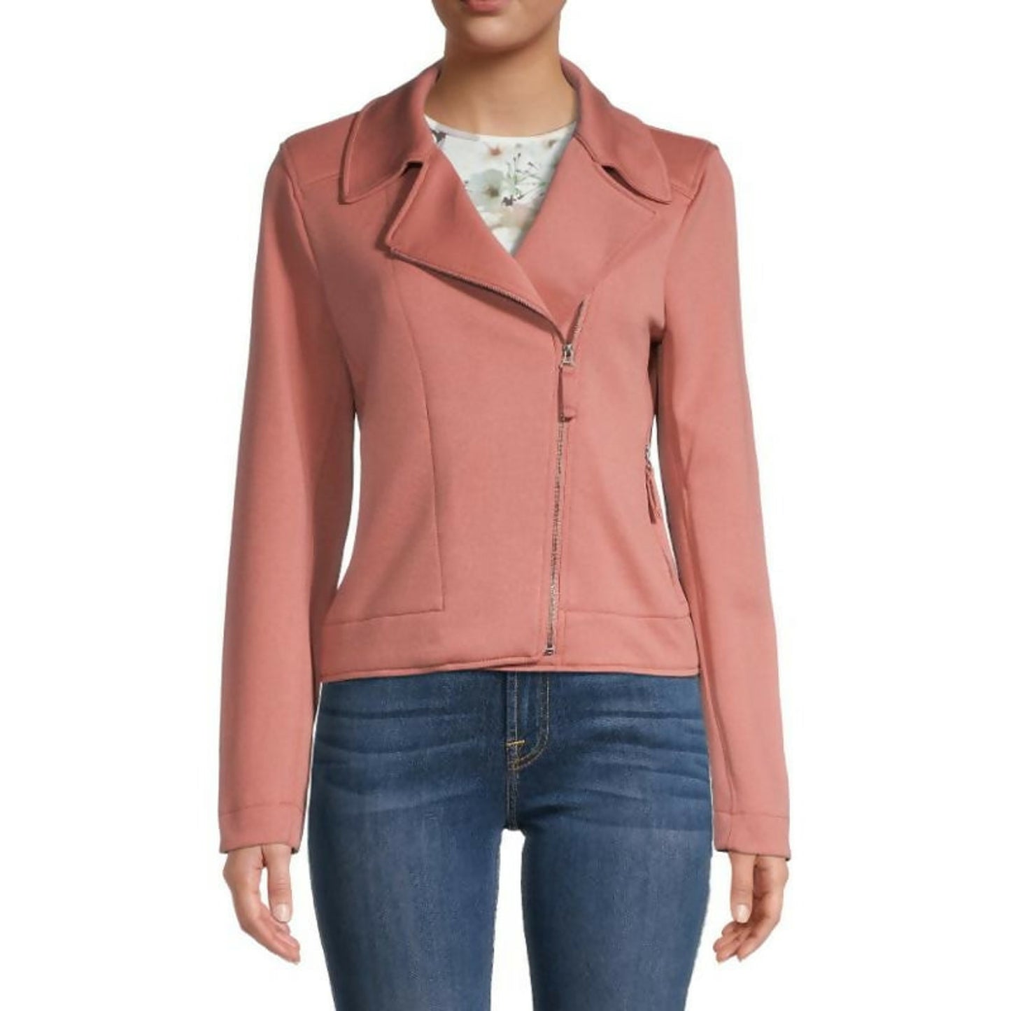 Max Studio Solid-Hued Biker Jacket - Pink - XS