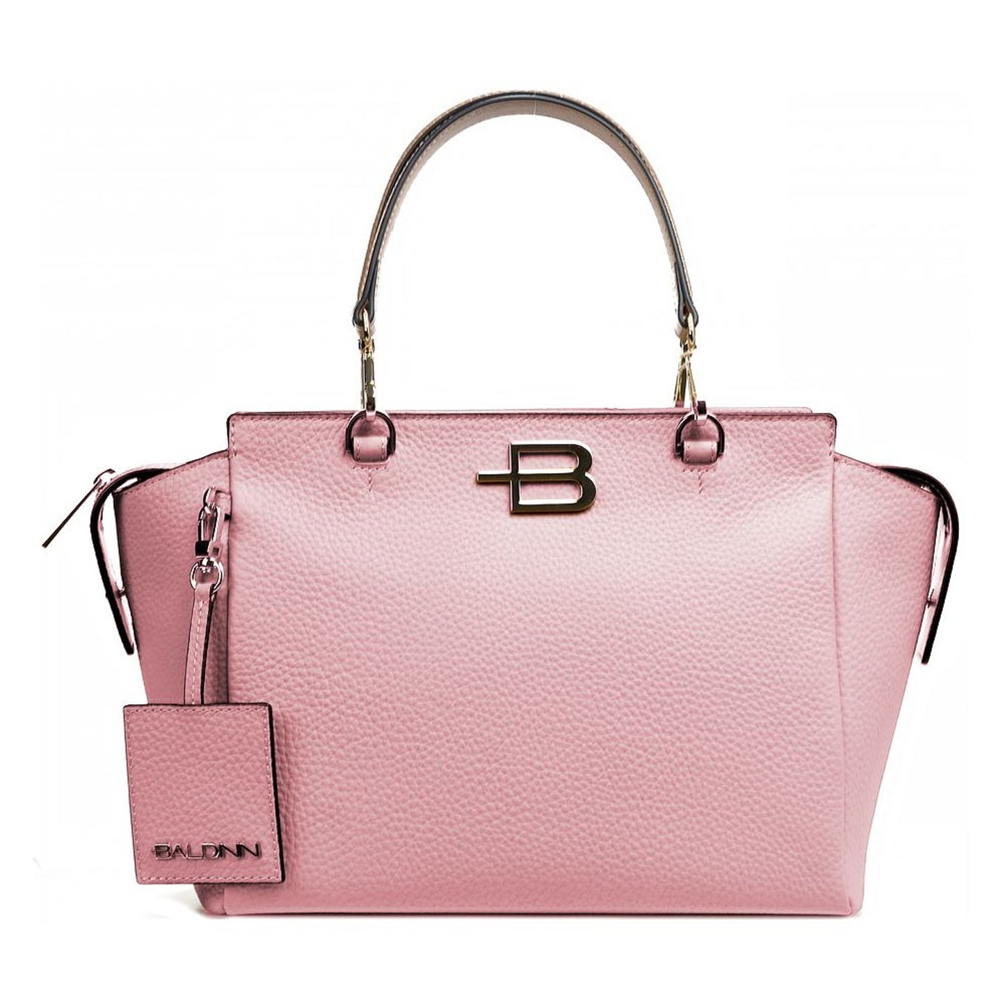 Baldinini Trend Elegant Pink Textured Calfskin Handbag - Pink