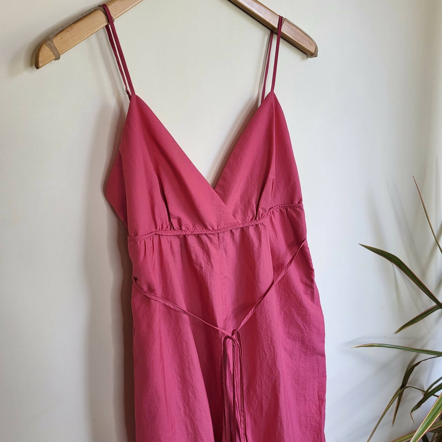 BCBG Maxazria Faux Wrap Wide Leg Jumpsuit - Pink - Size Small