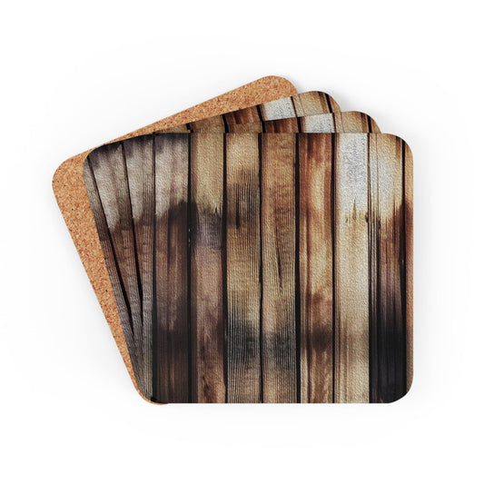 Coaster Set of 4 for Drinks Wood Grain Pattern-0