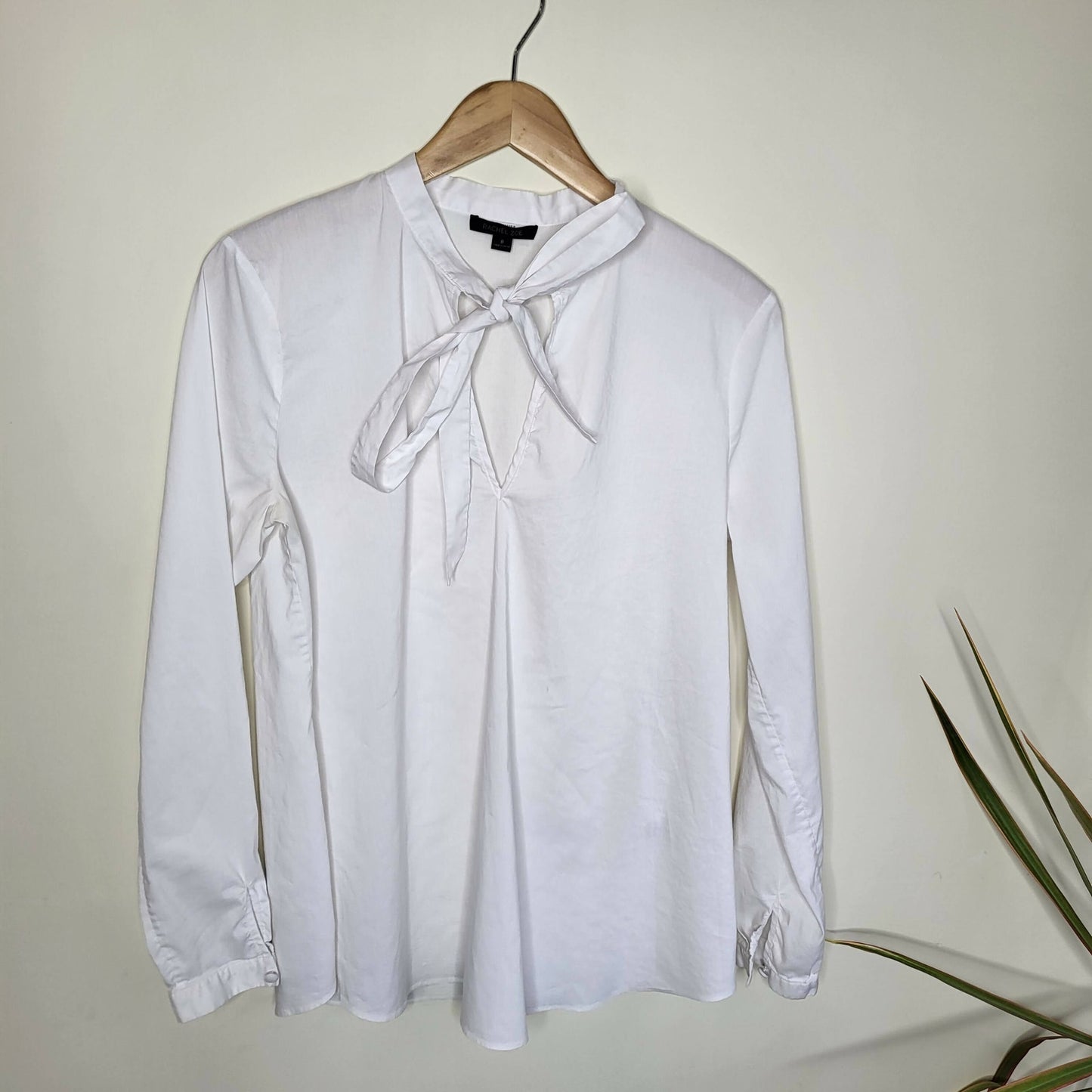 Rachel Zoe Long Sleeve Neck-Tie Blouse - White - 8