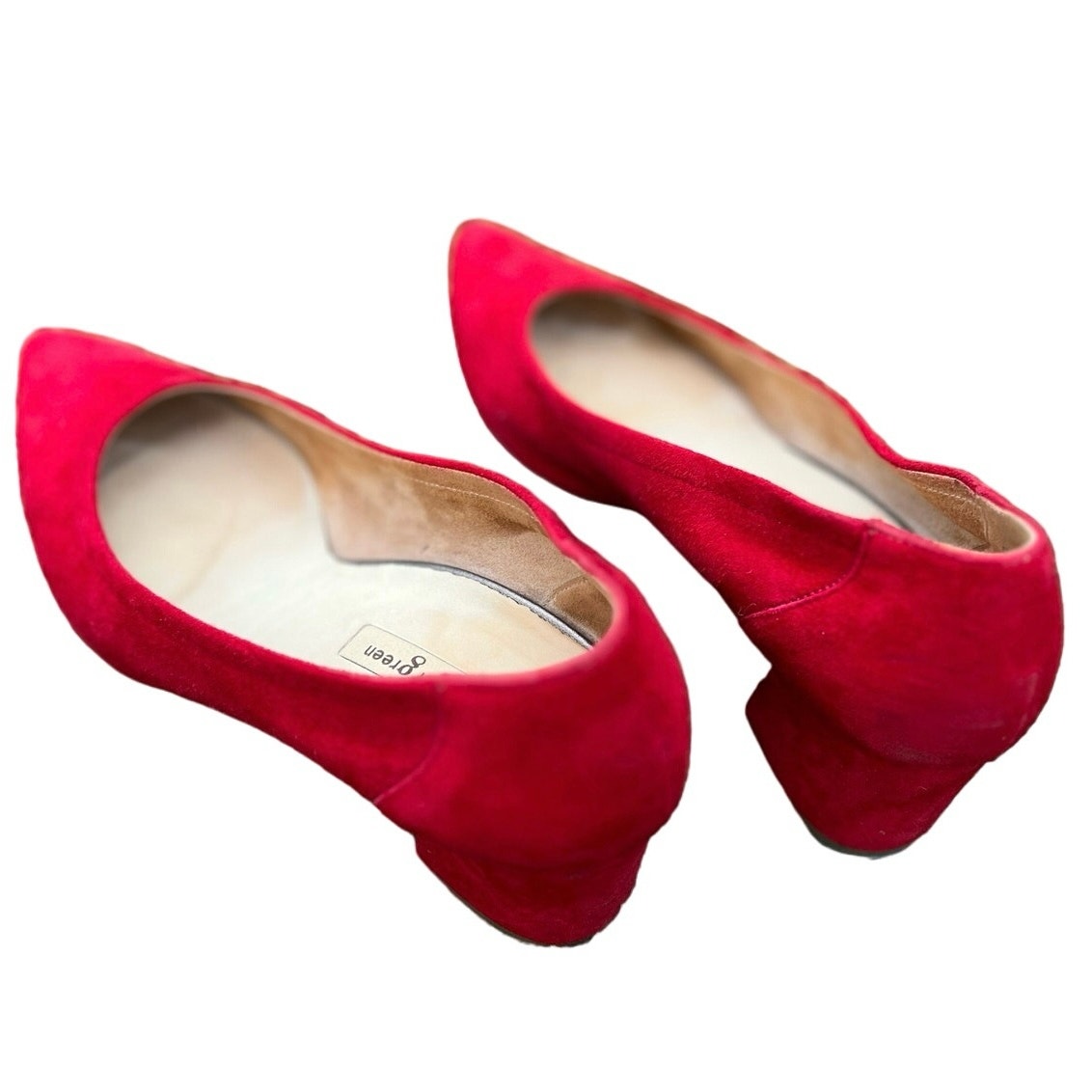 Paul Green Red Suede Block Heel Pumps