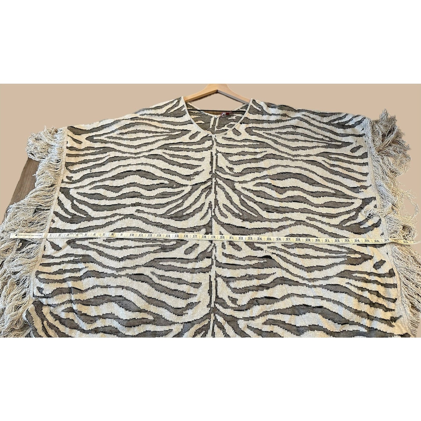 STAUD Cassia Zebra Shawl - Animal - Off White Multi