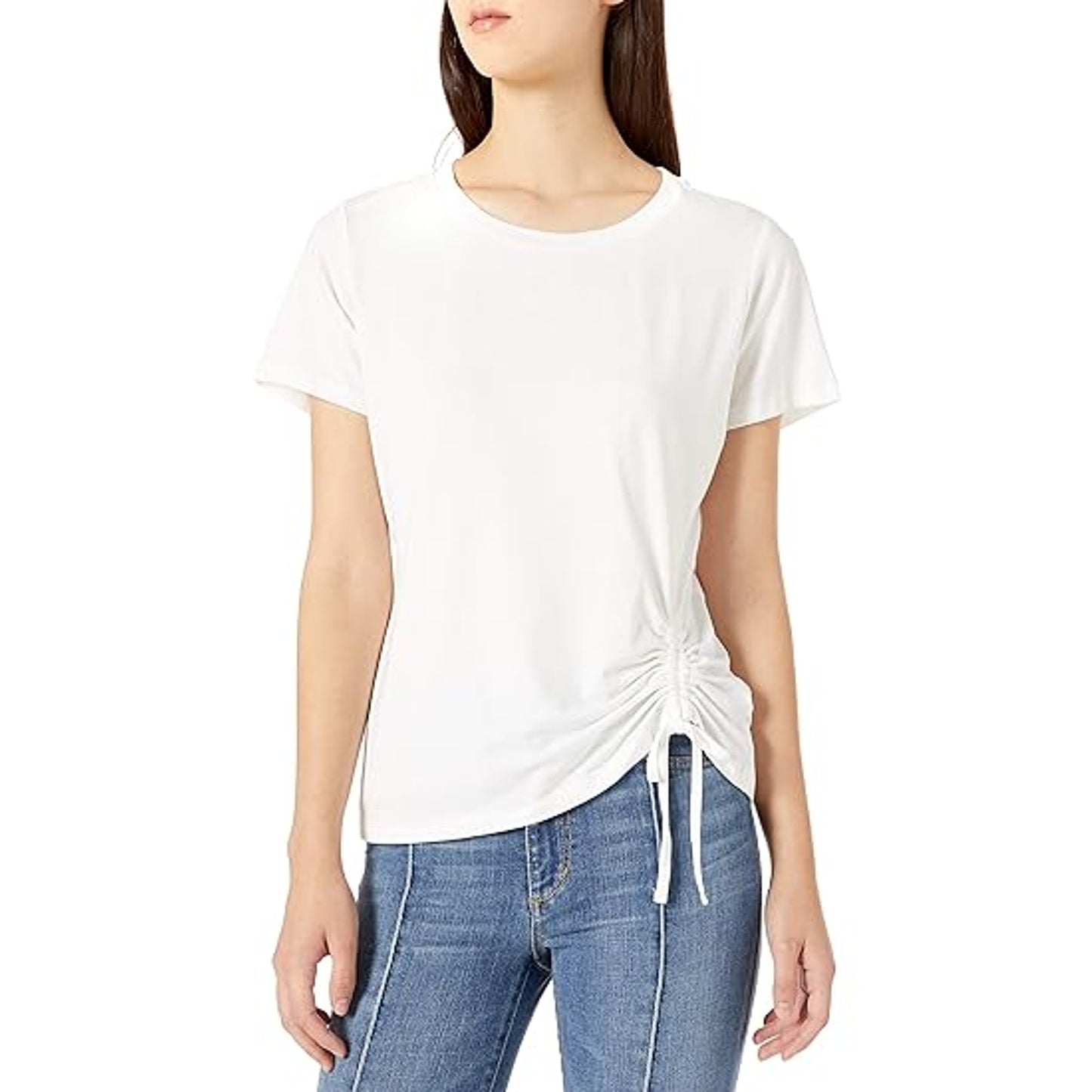 BB Dakota Ruched Detail Tee - White - Size XS