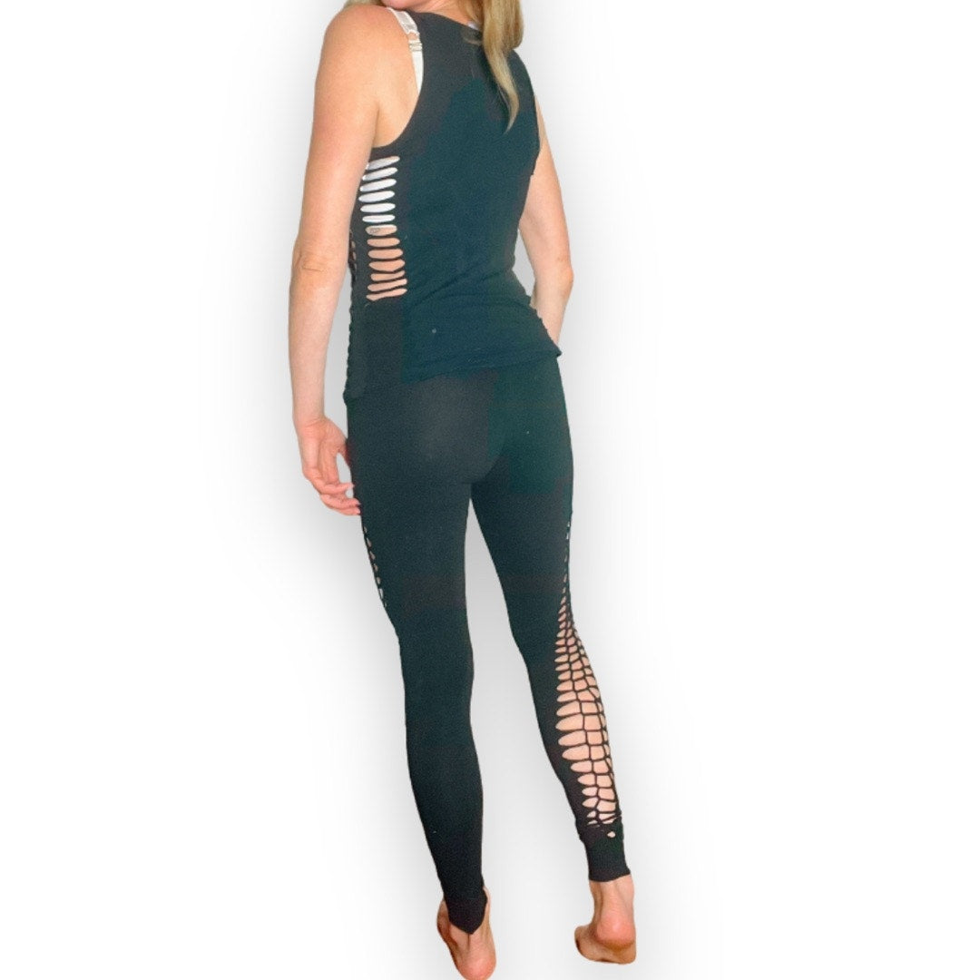 Indie Ella Cutout Side Detail Leggings - Black - One Size