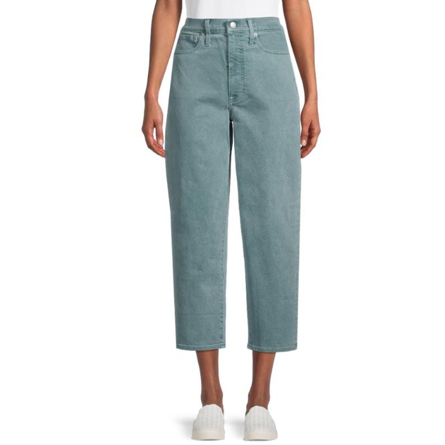 Madewell Balloon Cropped Jeans - Blue - 27