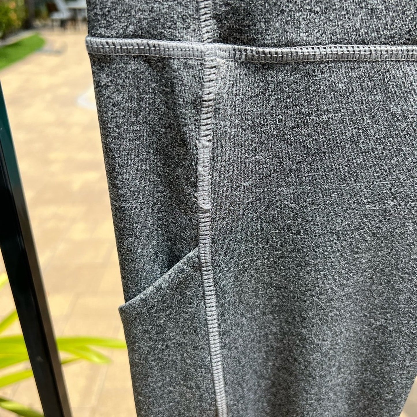 Full-Length Leggings with Pockets - Gray - Size S