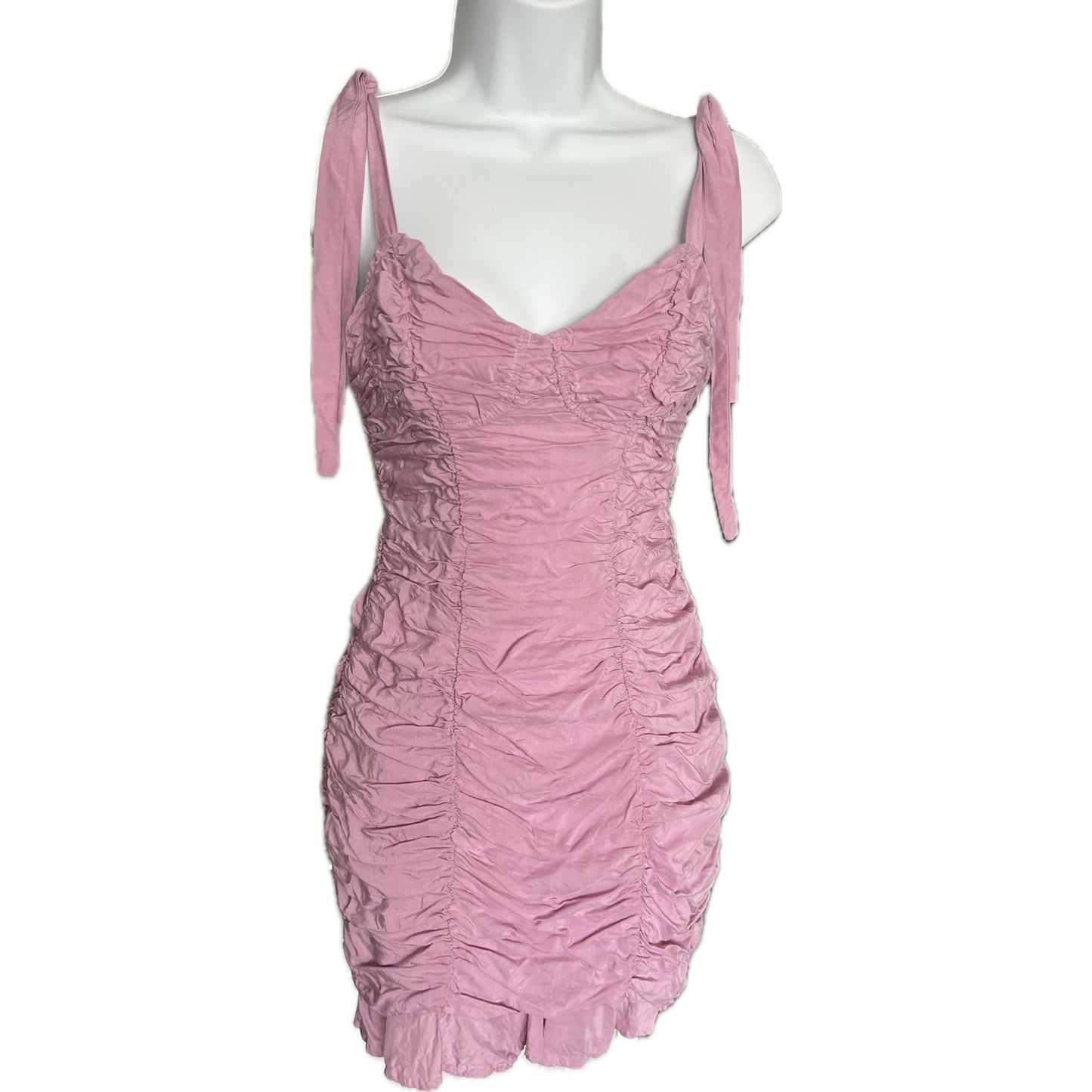 ASTR the Label AIKO RUCHED MINI DRESS - Pink - XS