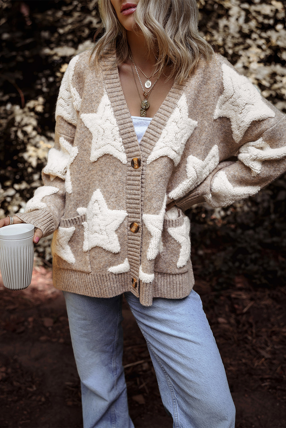 Clare Sherpa Star Cardigan-3