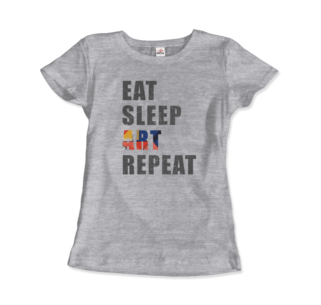 Eat, Sleep, Art, Repeat Distressed Design T-Shirt-17