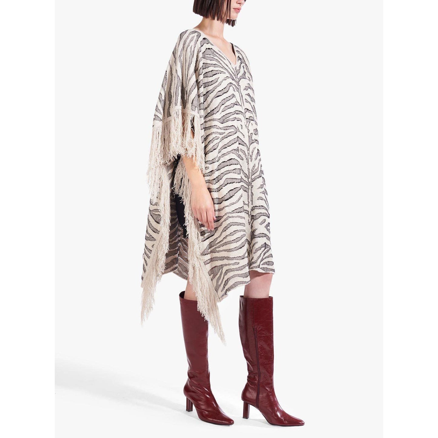 STAUD Cassia Zebra Shawl - Animal - Off White Multi