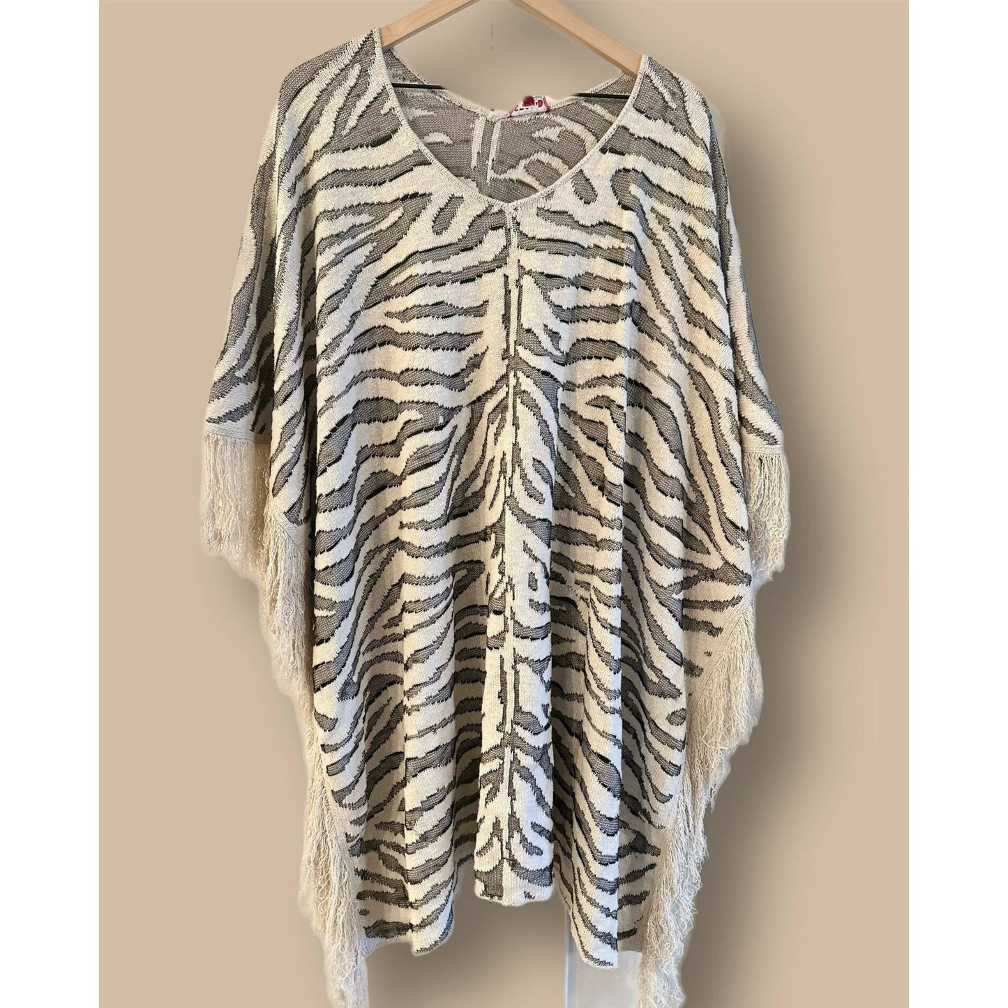 STAUD Cassia Zebra Shawl - Animal - Off White Multi