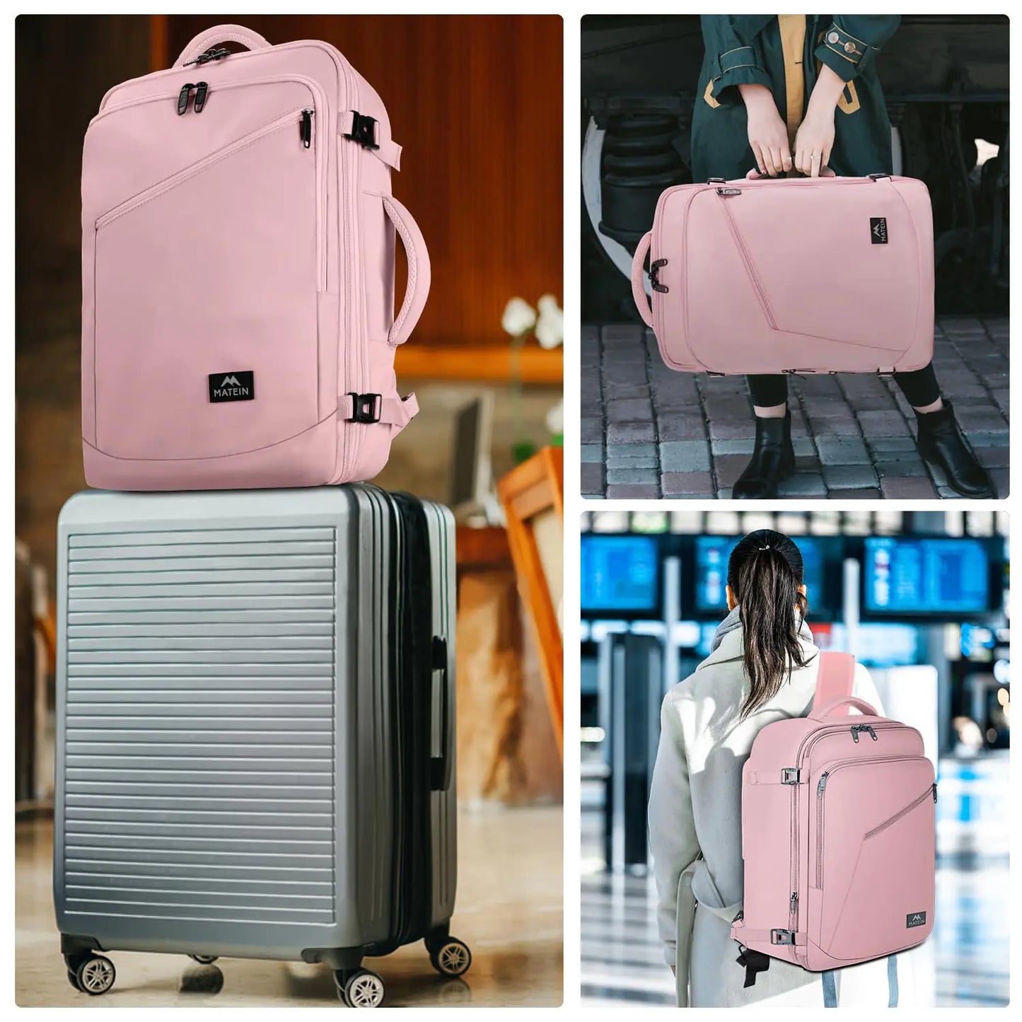 Pink Travel Backpack for Women – 35L