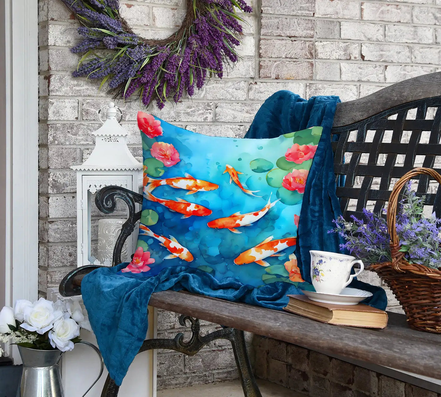 Koi Fish Throw Pillow - Large