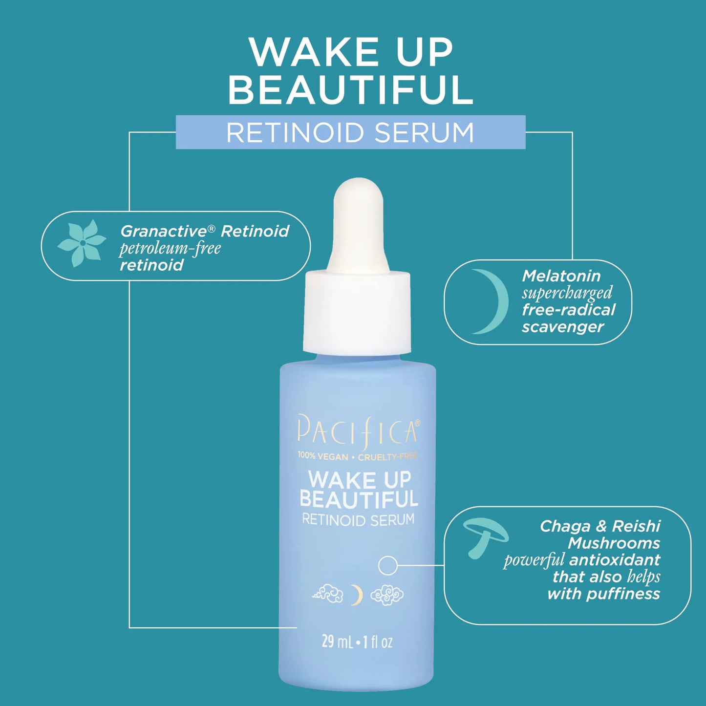 Pacifica Beauty Wake Up Beautiful Overnight Retinoid Serum – 1 fl oz