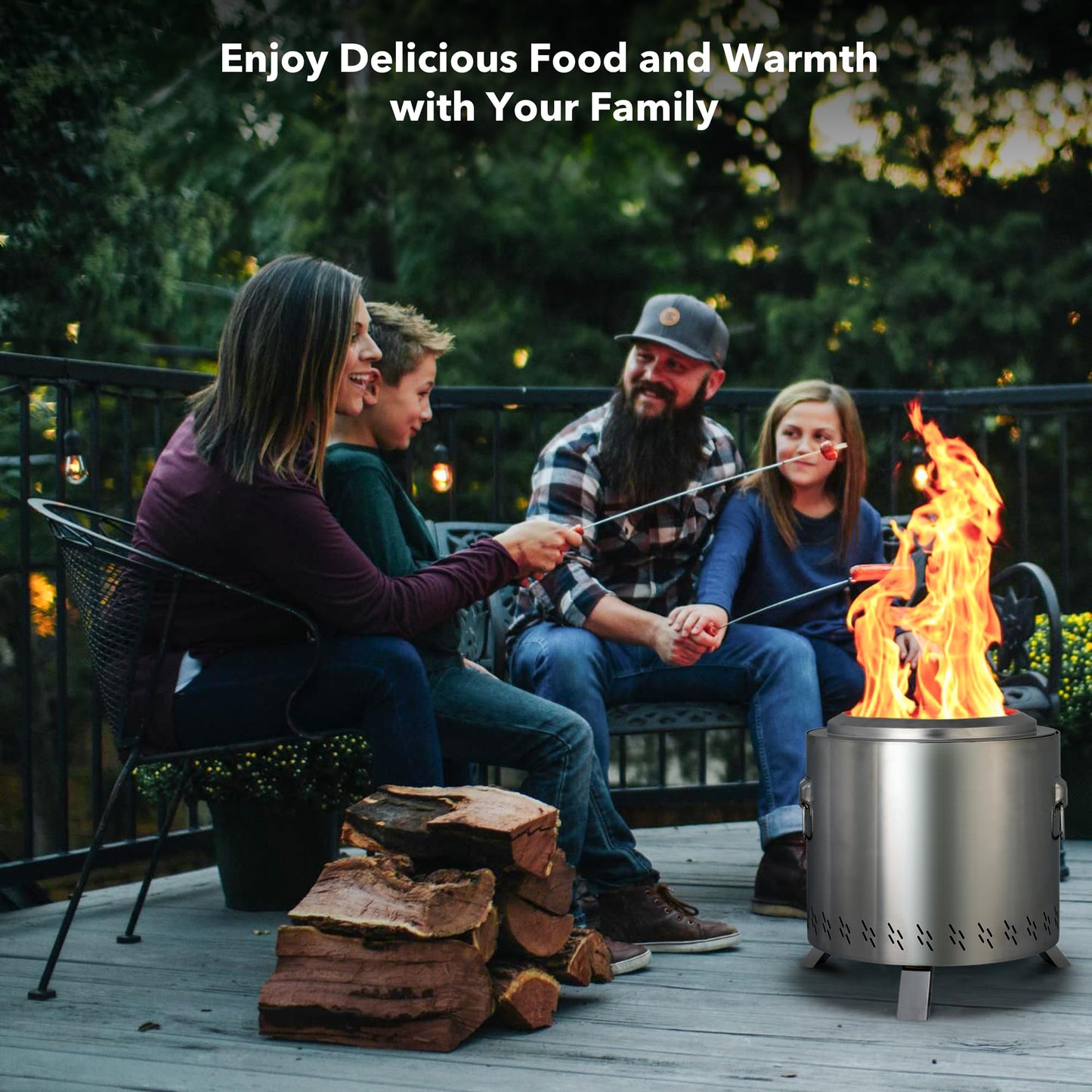 Portable Smokeless Fire Pit with Stand-2