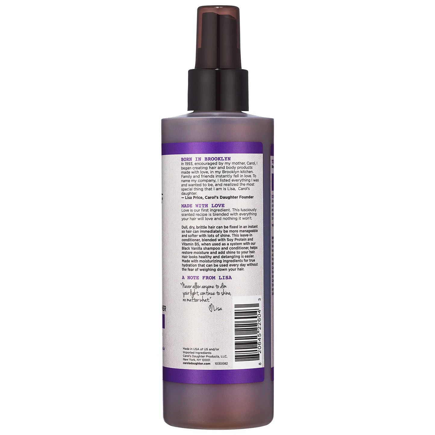 Carol's Daughter Black Vanilla Leave In Conditioner Spray – 8 Fl Oz