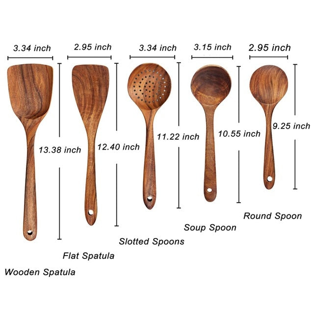 Teak Wooden Cooking Set-6