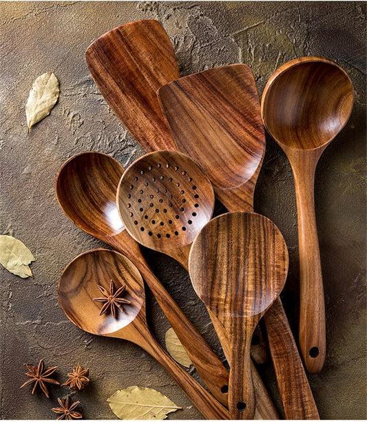 Teak Wooden Cooking Set-0