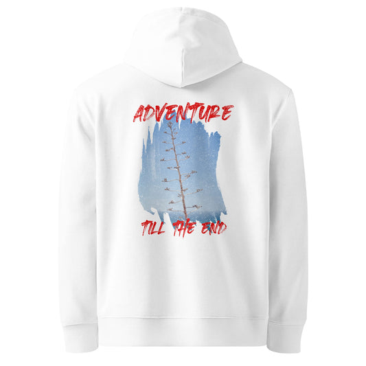 Adventure Till the End Organic Cotton Hoodie – Unisex Tree Design | GOTS Certified Eco-Friendly-1